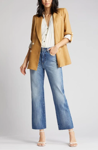 Ag Kinsley High Waist Raw Hem Ankle Flare Jeans In Superstition