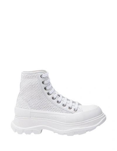 Shop Alexander Mcqueen And Silver Tread Slick Ankle Boots In White