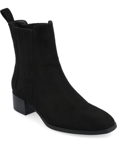 Shop Journee Collection Women's Wrenley Tru Comfort Foam Chelsea Square Toe Booties In Black