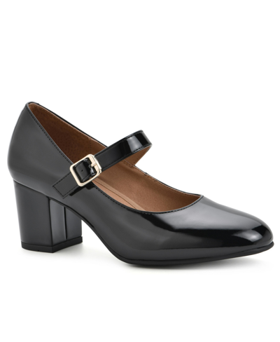 Shop White Mountain Women's Frenzies Mary Jane Heeled Pumps In Black Patent