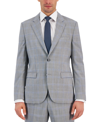 Shop Hugo By  Boss Men's Modern-fit Plaid Wool Suit Jacket In Grey Plaid