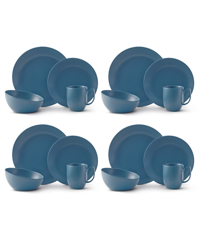 Shop Nambe Orbit 16 Piece Dinnerware Set, Service For 4 In Aurora Blue