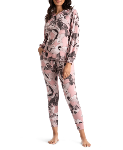 Shop Midnight Bakery Women's Juno Hacci 2 Piece Pajama Set In Pink