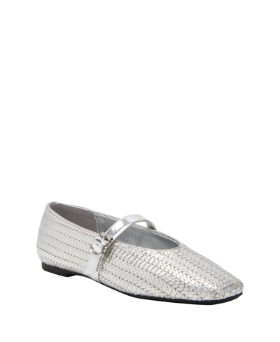Shop Katy Perry Women's The Evie Mary Jane Woven Flats In Silver