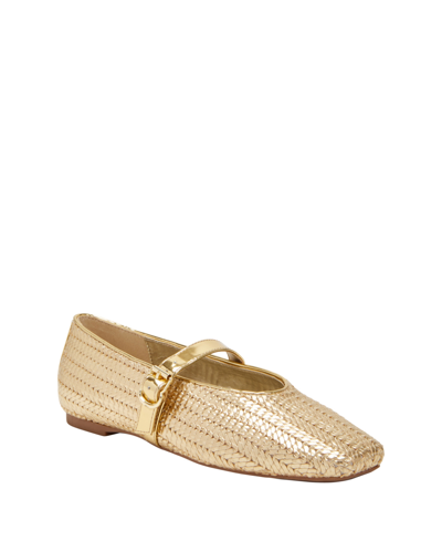 Shop Katy Perry Women's The Evie Mary Jane Woven Flats In Gold