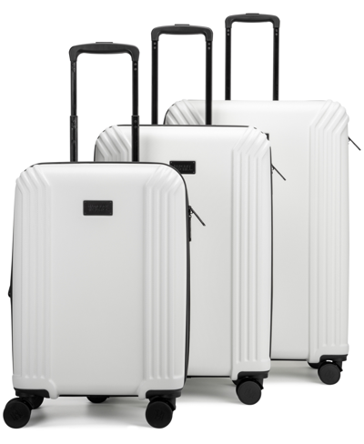 Shop Badgley Mischka Evalyn 3 Piece Expandable Luggage Set In White