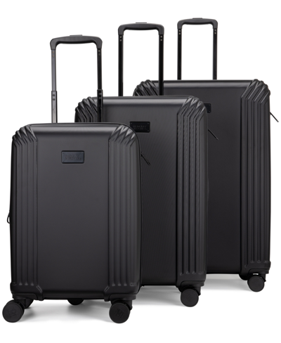 Shop Badgley Mischka Evalyn 3 Piece Expandable Luggage Set In Black