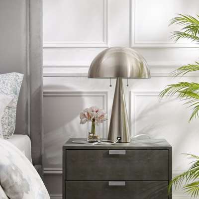 Shop Inspired Home Zahraa Table Lamp In Grey