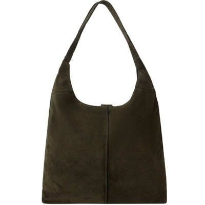 Shop Brix + Bailey Olive Soft Suede Hobo Shoulder Bag In Green
