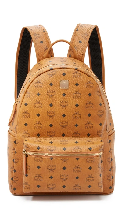 Shop Mcm Stark Medium Backpack In Cognac