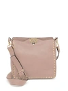 Valentino Garavani Rockstud Utilitarian Small Leather Crossbody Bag In Poudre