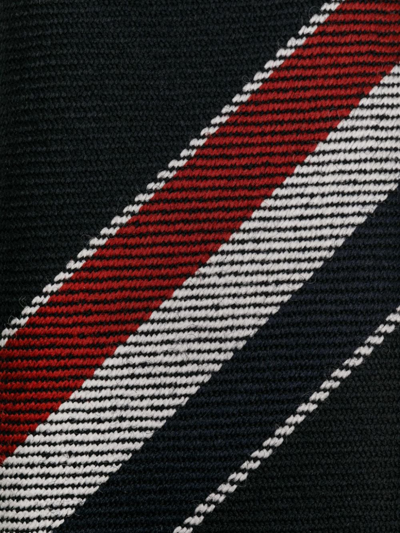 Shop Thom Browne Rwb-stripe Wool Tie In Black