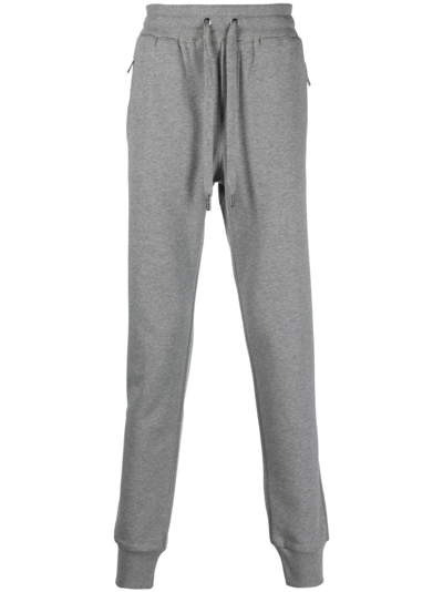 Shop Dolce & Gabbana Drawstring Cotton Track Pants In Grey