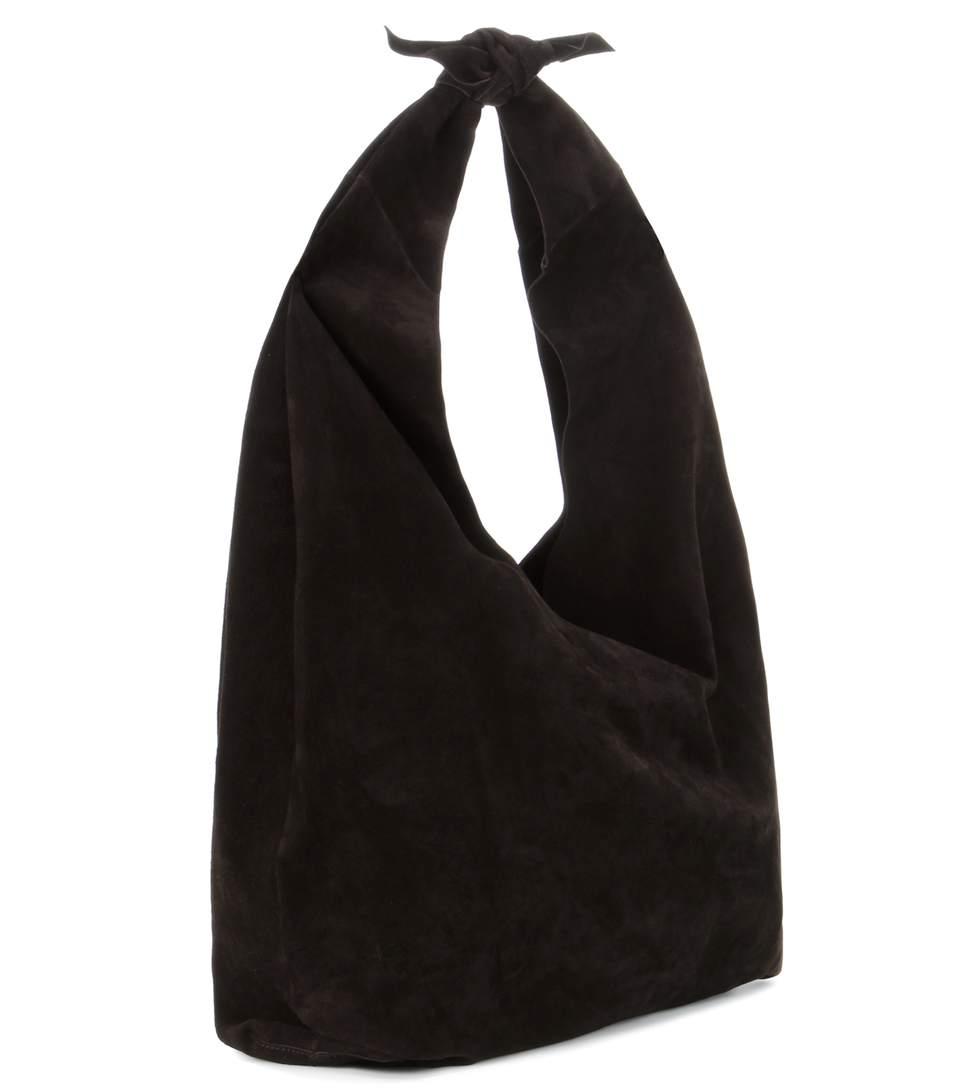 The Row Bindle Knot Suede Shoulder Bag In Llack | ModeSens
