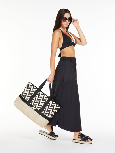 Shop Max Mara Jersey Halter Bikini Top In Black