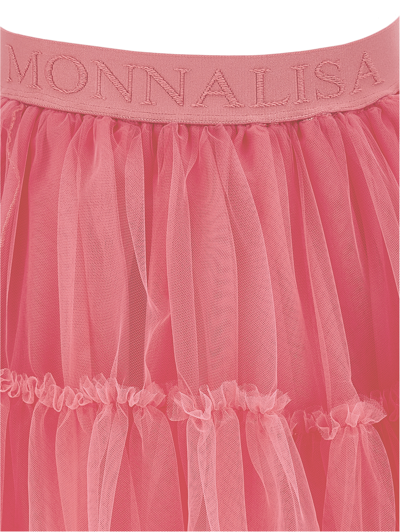 Shop Monnalisa Silk-touch Tulle Skirt In Azalea