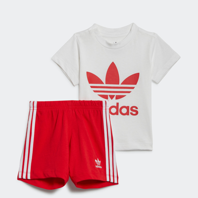 Shop Adidas Originals Kids' Adidas Trefoil Shorts Tee Set In Multi