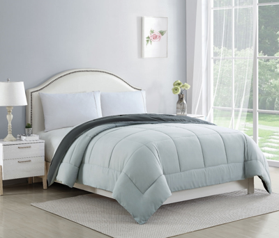 Shop Bibb Home 2-tone Reversible Down Alternative Comforter - 4 Colors In Silver