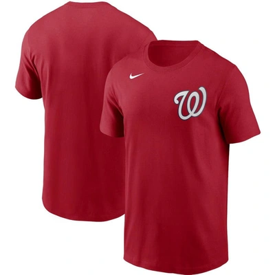 Shop Nike Red Washington Nationals Team Wordmark T-shirt