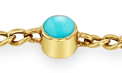 Shop Zoë Chicco Bezel Set Turquoise Bracelet In 14k Yellow Gold