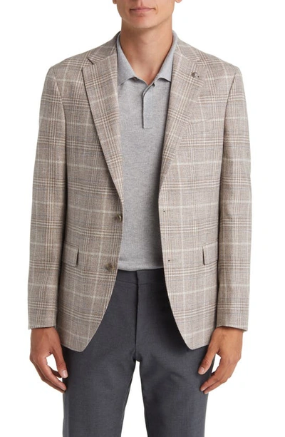 Shop Jack Victor Midland Soft Constructed Plaid Wool Blend Sport Coat In Tan