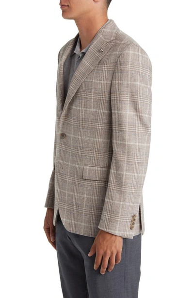 Shop Jack Victor Midland Soft Constructed Plaid Wool Blend Sport Coat In Tan