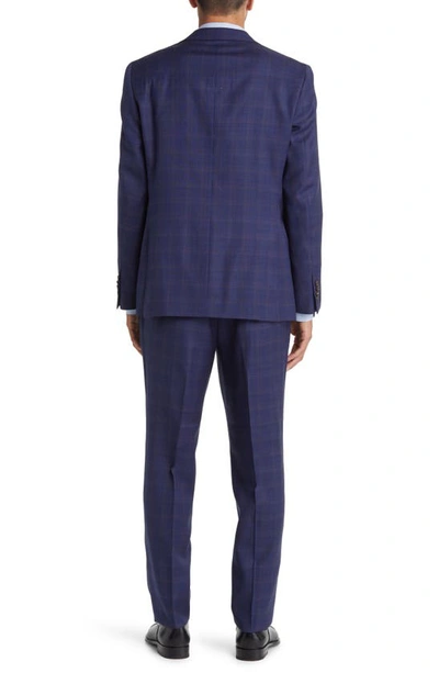 Shop Jack Victor Esprit Soft Constructed Deco Plaid Wool Suit In Navy