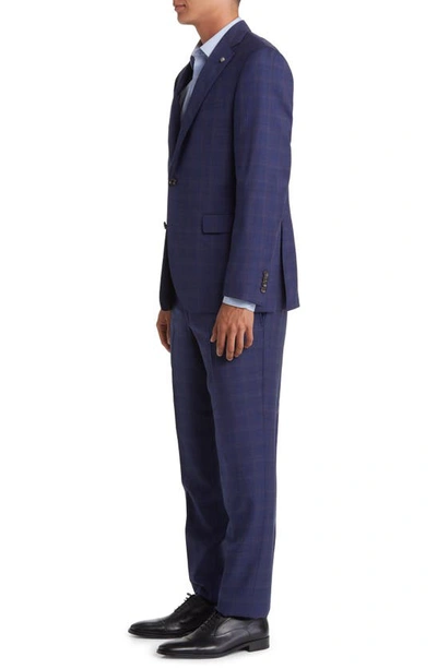 Jack Victor Esprit Soft Constructed Deco Plaid Wool Suit In Navy