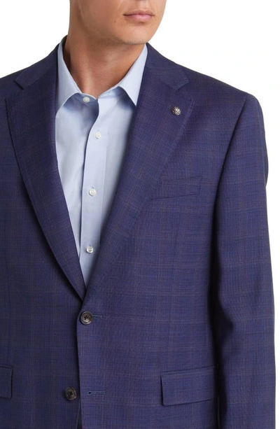 Jack Victor Esprit Soft Constructed Deco Plaid Wool Suit In Navy