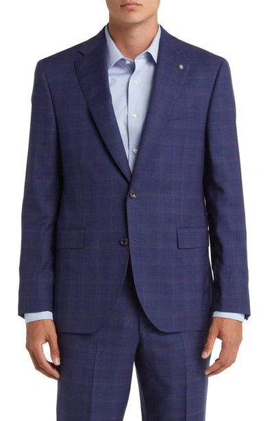 Shop Jack Victor Esprit Soft Constructed Deco Plaid Wool Suit In Navy