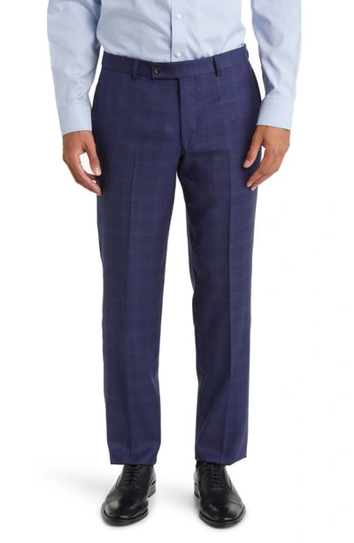 Jack Victor Esprit Soft Constructed Deco Plaid Wool Suit In Navy