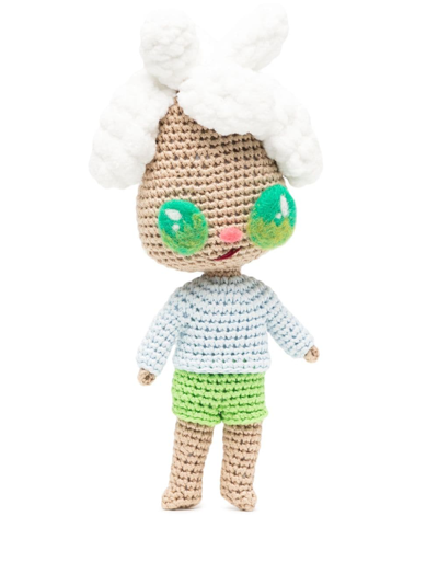 Shop Mira Mikati X Javier Calleja Crochet-knit Doll In Green