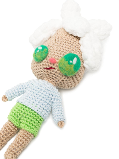 Shop Mira Mikati X Javier Calleja Crochet-knit Doll In Green