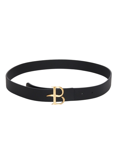 Shop Ballantyne Black Belt With Gold Logo
