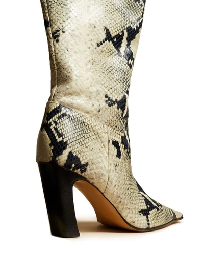Shop Khaite Marfa Leather Ankle Boots In Beige