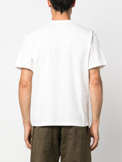 Shop Sunnei Logo-embossed Organic-cotton T-shirt In Weiss
