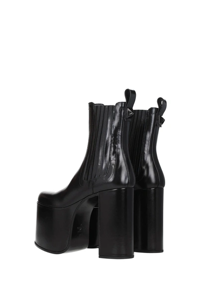 Shop Valentino Ankle Boots Leather Black