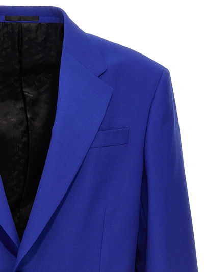 Shop Versace Single-breasted Blazer Jacket Jackets Blue