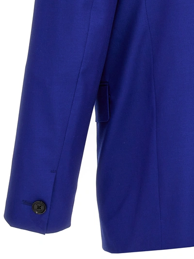 Shop Versace Single-breasted Blazer Jacket Jackets Blue