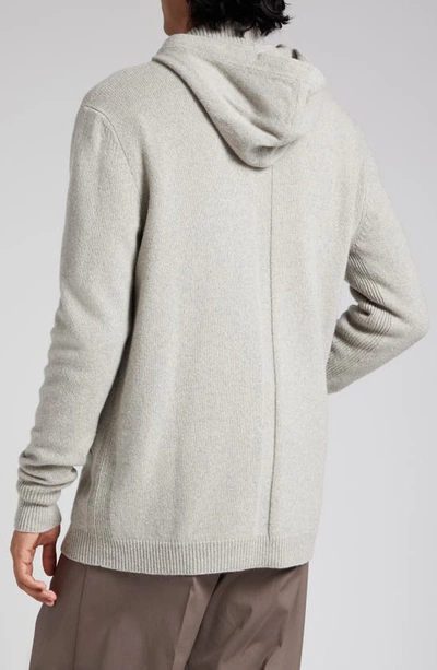 Shop Rick Owens Cashmere & Wool Zip Hoodie Sweater In Pearl