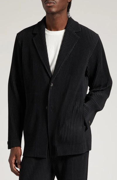 Shop Issey Miyake Homme Plissé  Basics Pleated Blazer In Black