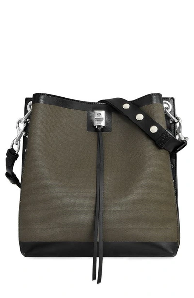 Shop Rebecca Minkoff Darren Shoulder Bag In Military/ Black