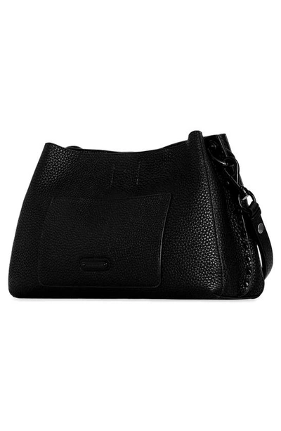 Shop Rebecca Minkoff Darren East/west Leather Shoulder Bag In Black