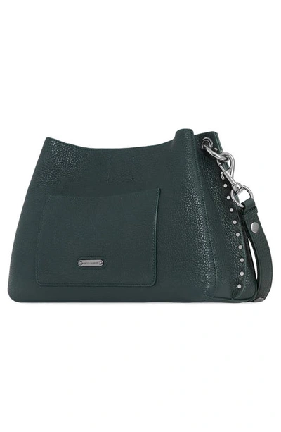 Shop Rebecca Minkoff Darren East/west Leather Shoulder Bag In Deep Jade