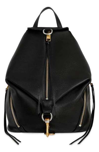 Shop Rebecca Minkoff Julian Leather Backpack In Black