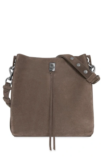 Shop Rebecca Minkoff Darren Leather Shoulder Bag In Porcini