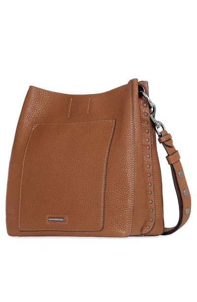 Shop Rebecca Minkoff Darren Leather Shoulder Bag In Rocher