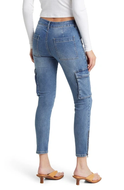 Shop Ptcl Cargo Skinny Jeans In Indigo