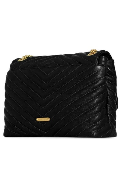 Shop Rebecca Minkoff Edie Quilted Leather Shoulder Bag In Black
