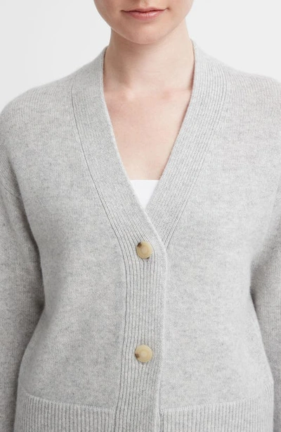 Shop Vince Wool & Cashmere Boxy Cardigan In Soft Grey